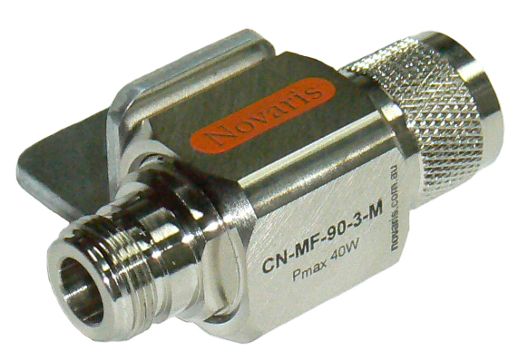 Novaris coaxial power surge protector, gas tube type, N-type male to N-type female, 0-40 Watt P/R, up to 3GHz, incl. mount